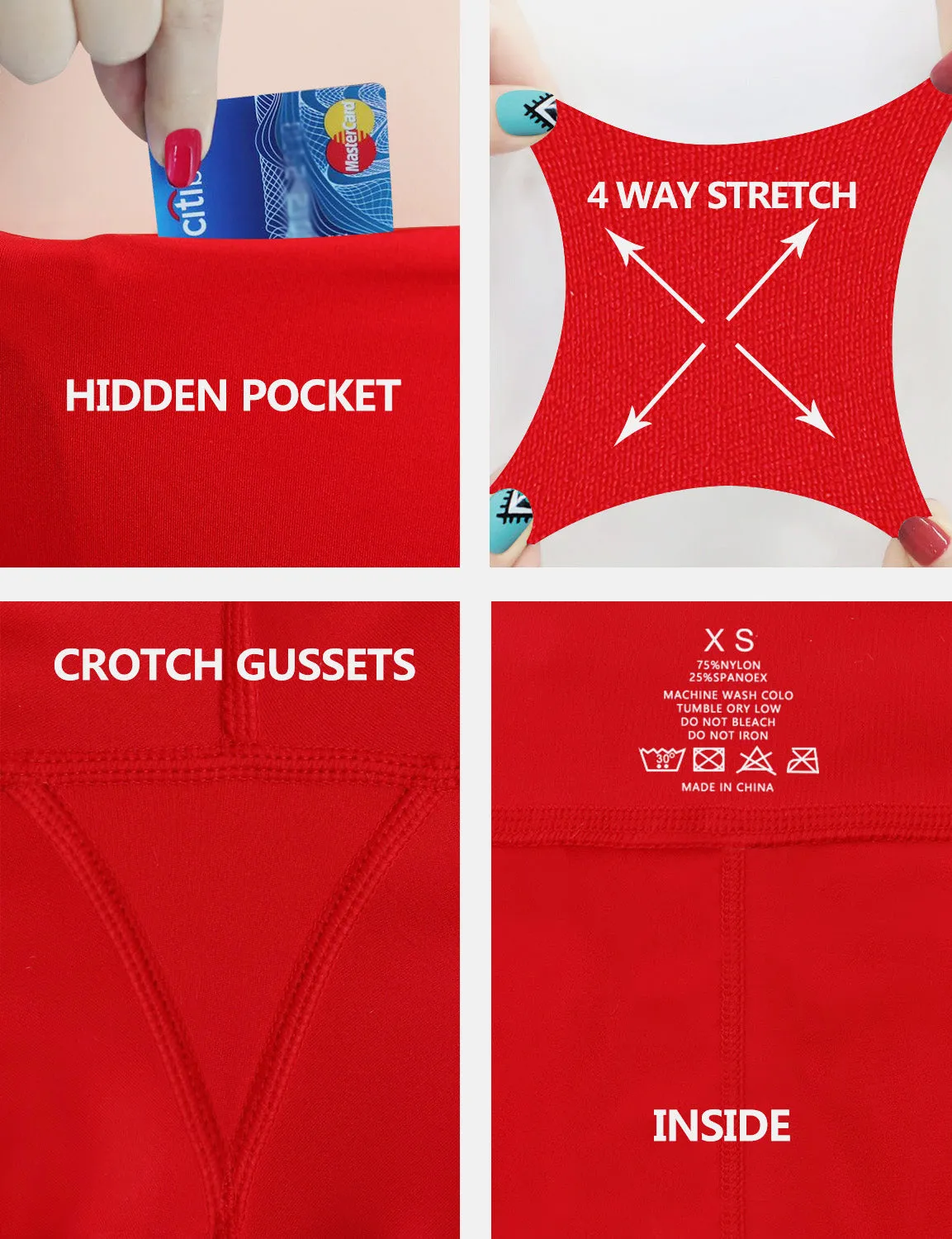 19" High Waist Side Pockets Capris scarlet_Pilates
