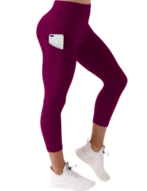 22" High Waist Side Pockets Capris grapevine_Pilates
