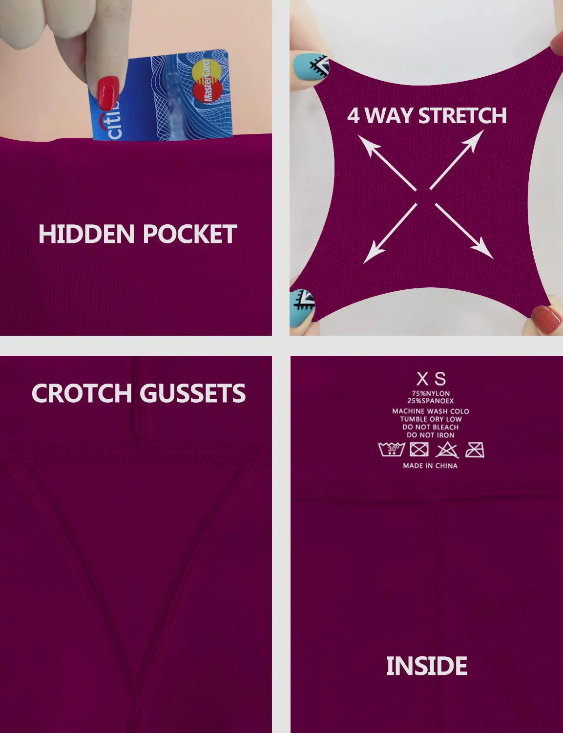 22" High Waist Side Pockets Capris grapevine_Pilates