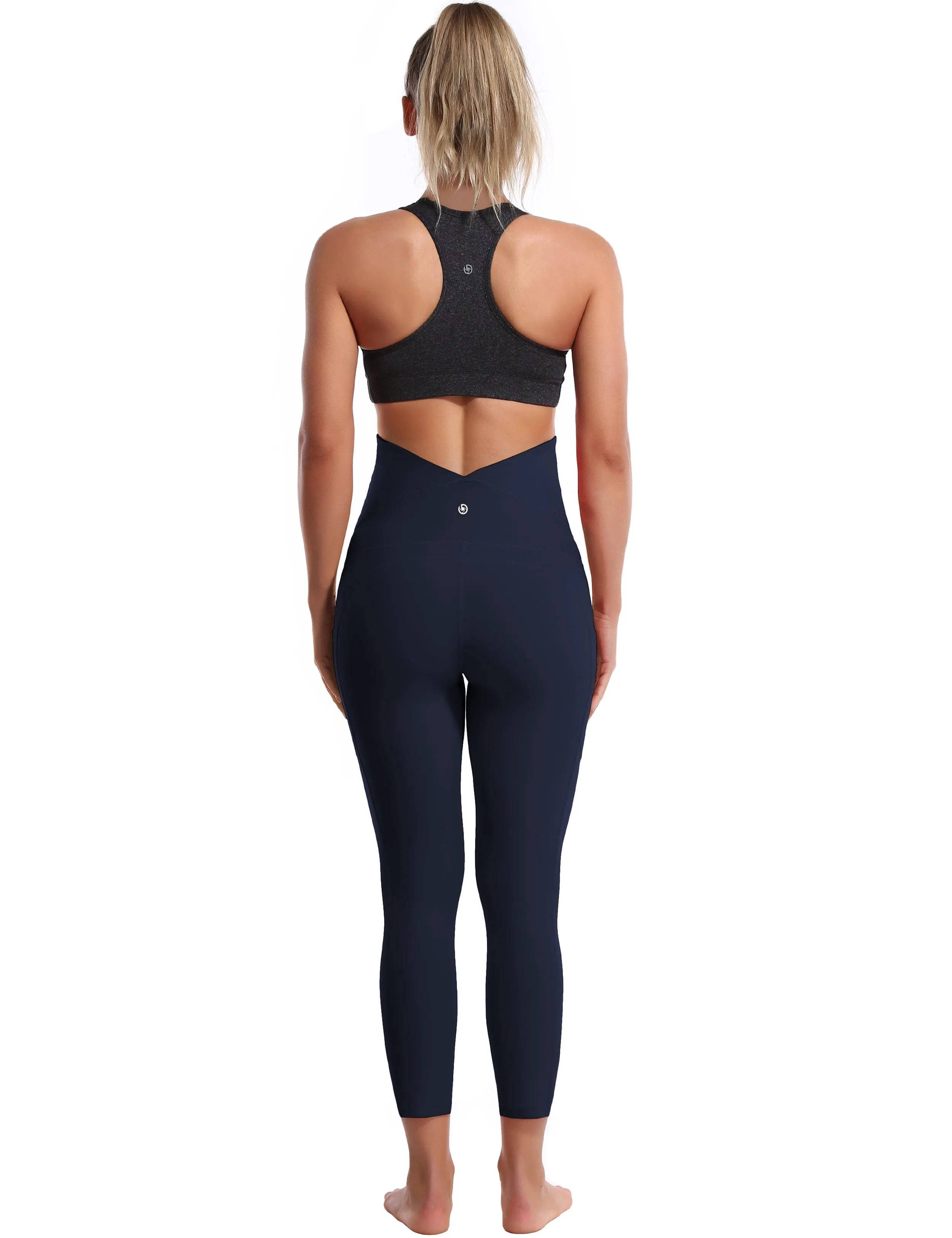 22" Side Pockets Maternity Pilates Pants darknavy_Pilates
