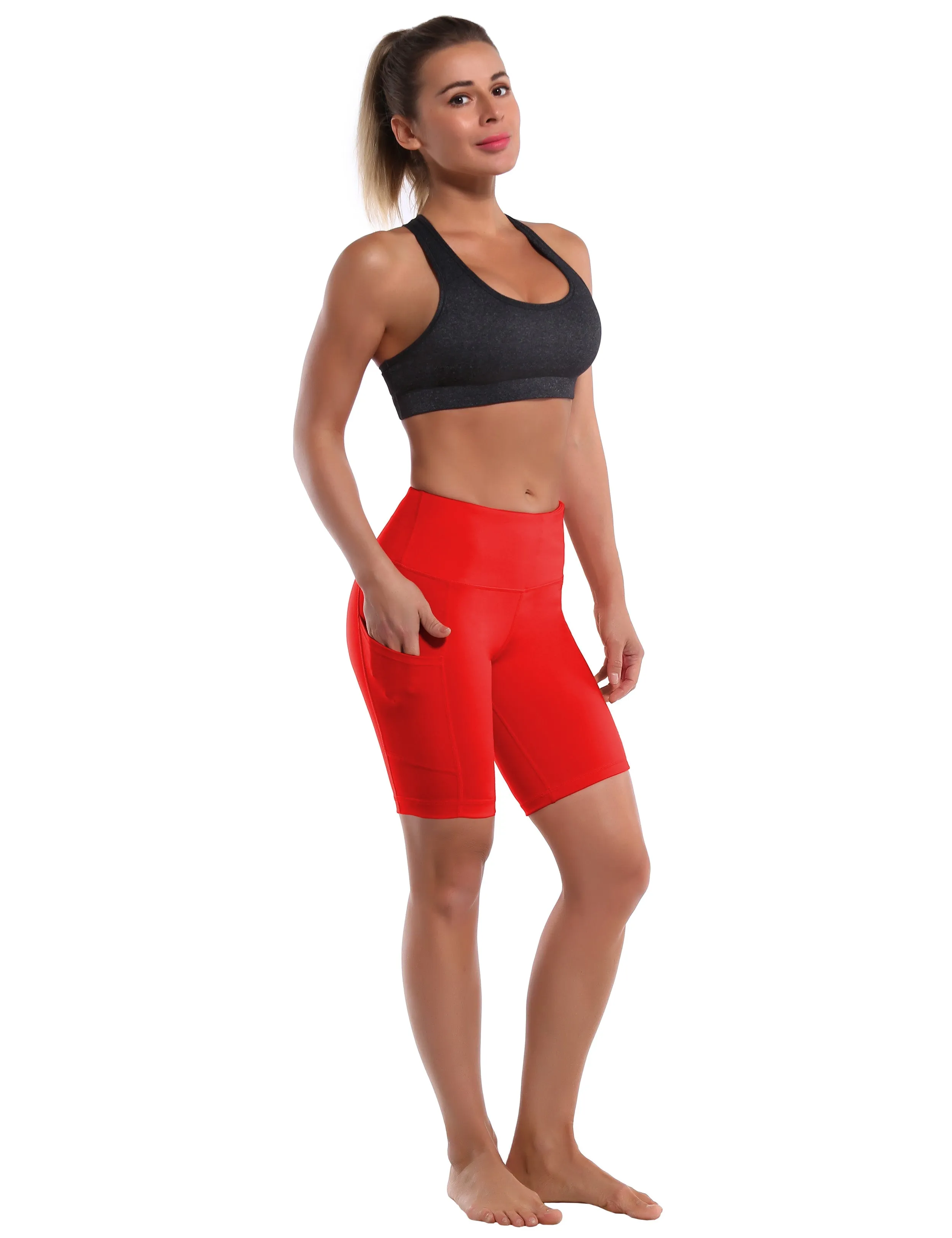 8" Side Pockets Pilates Shorts scarlet_Pilates