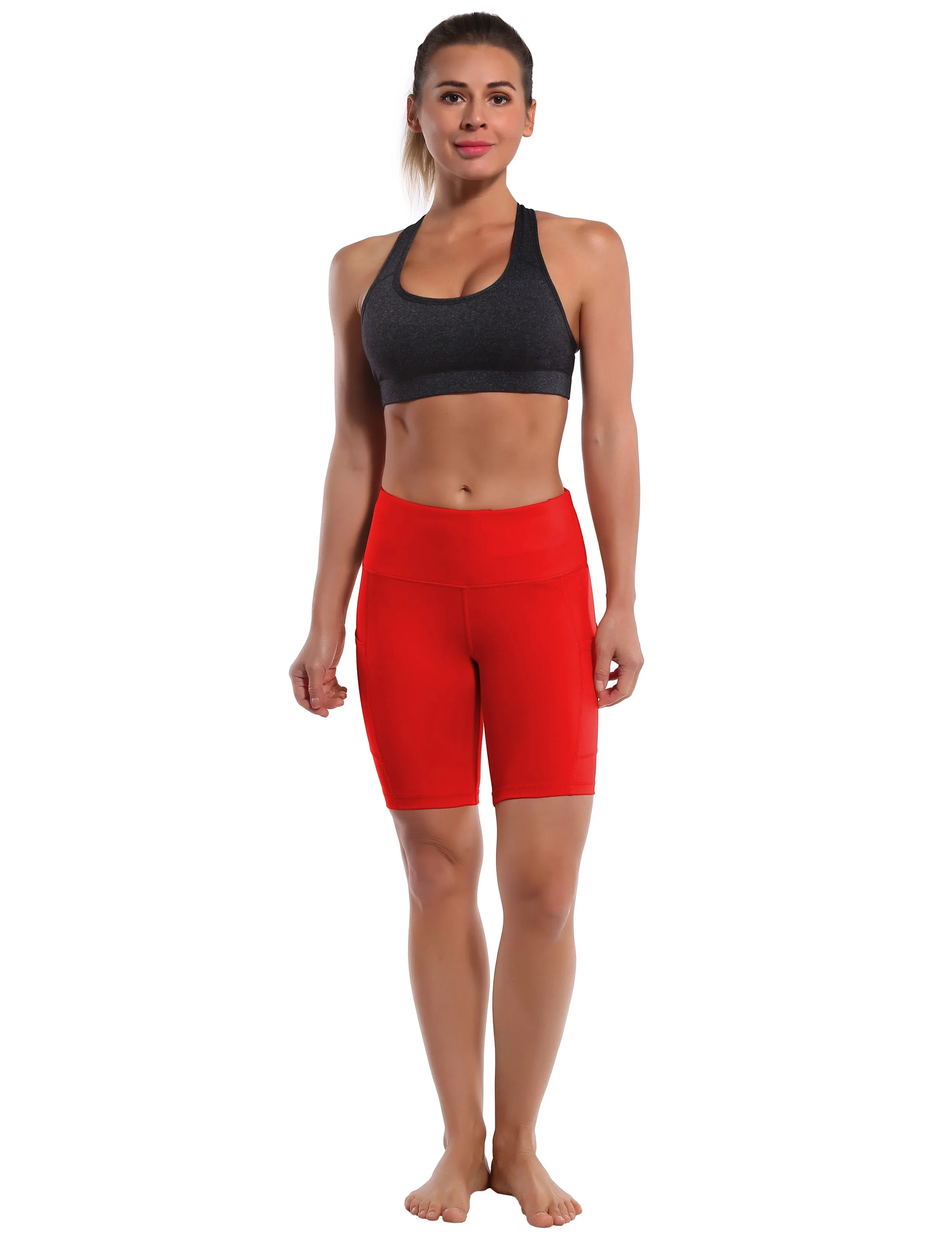 8" Side Pockets Pilates Shorts scarlet_Pilates