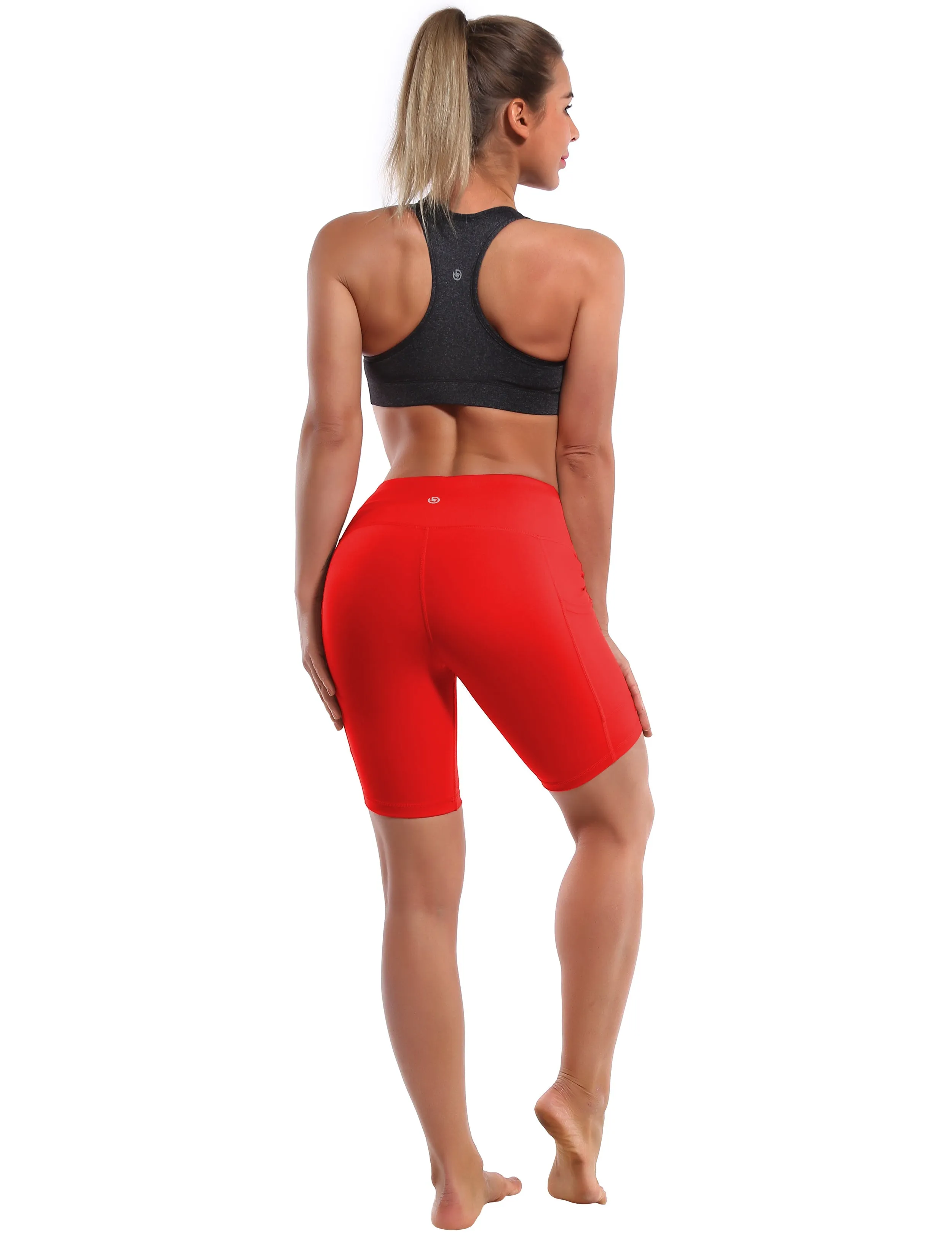 8" Side Pockets Pilates Shorts scarlet_Pilates