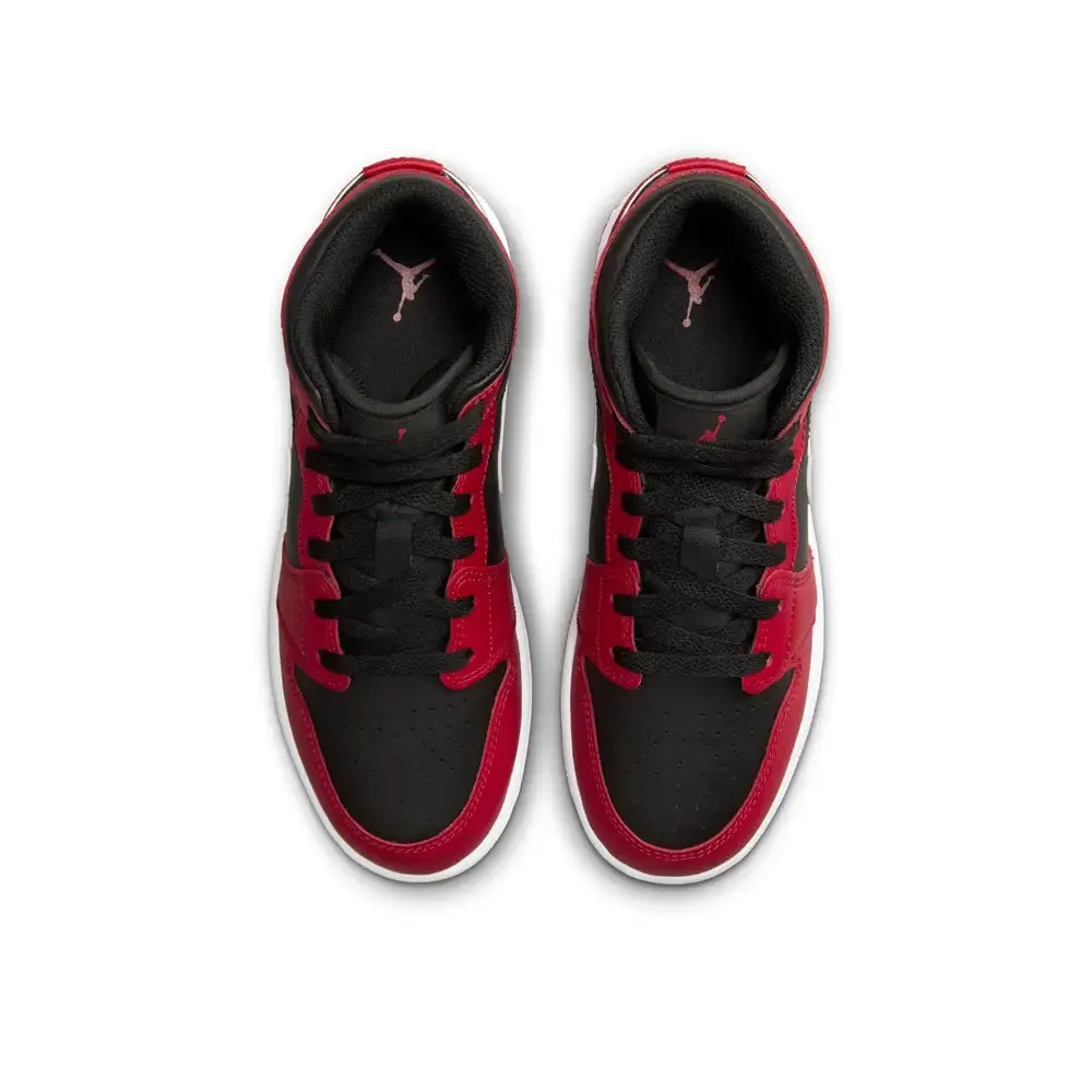 Air Jordan 1 Mid Gym Red Black White Gs