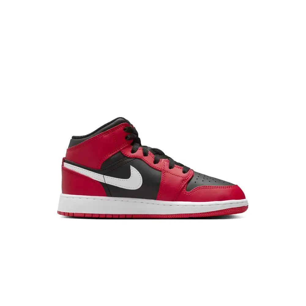 Air Jordan 1 Mid Gym Red Black White Gs