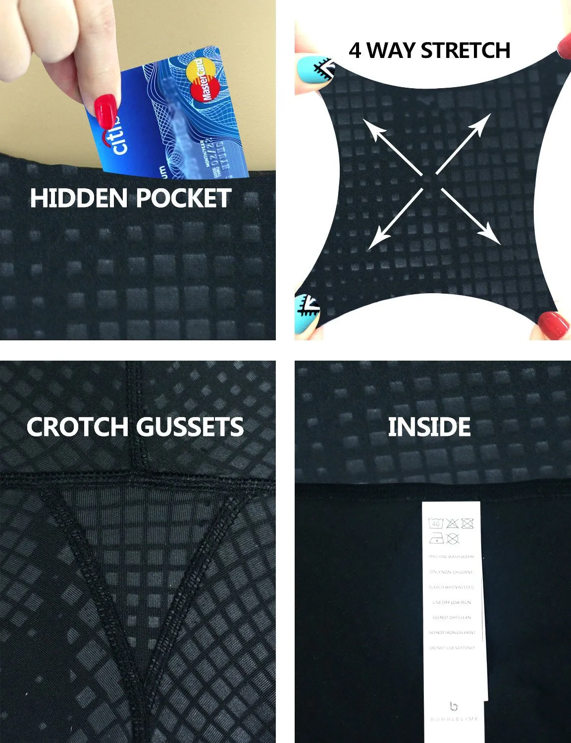 BUBBLELIME 78P/22S Embossed Pattern Pilates Pants 22" /26" inseam_Pilates