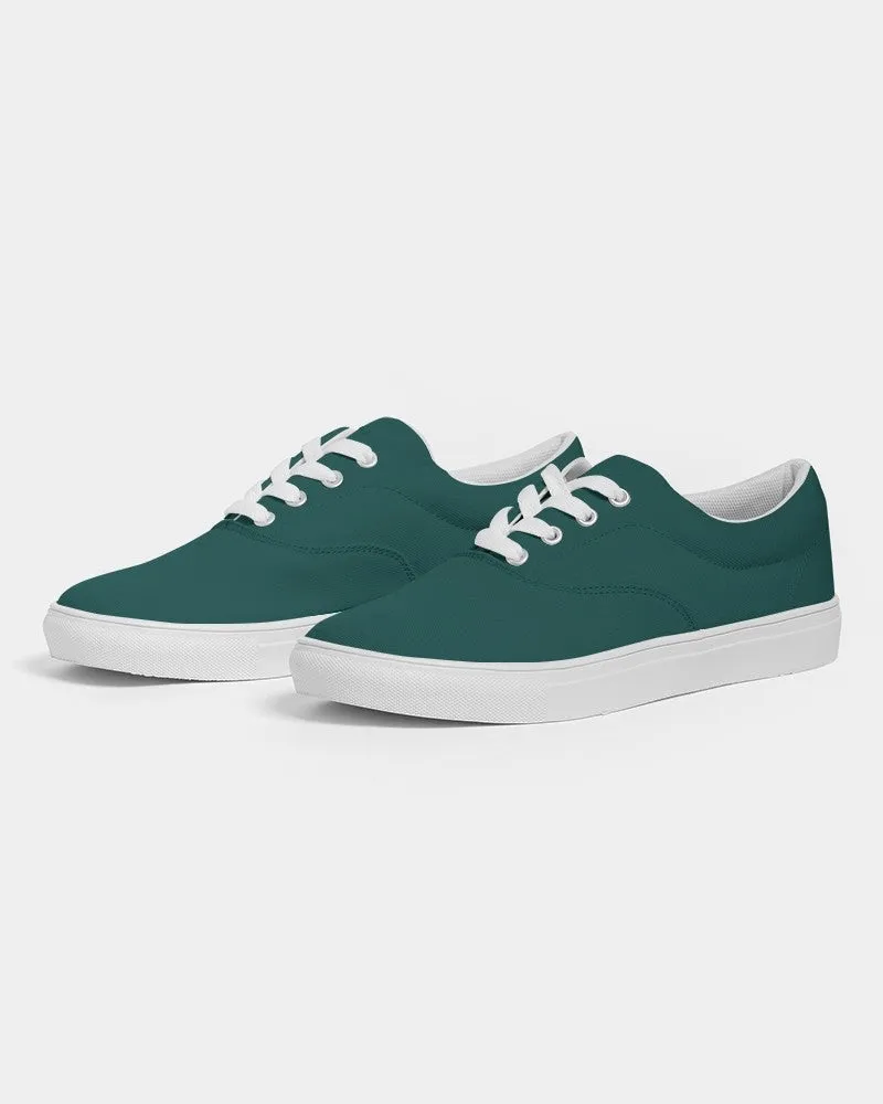 Dark Blue Cool Green Women's Canvas Sneakers | Women's | Dark Pastel Blue Cool Green | C60M0Y30K80