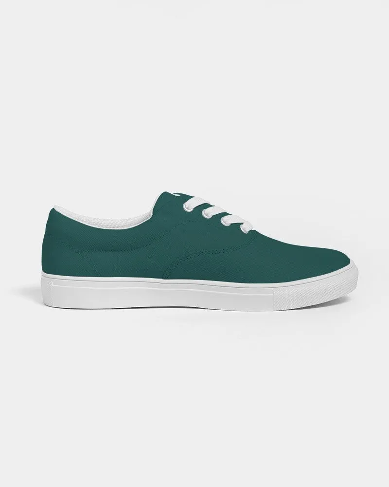 Dark Blue Cool Green Women's Canvas Sneakers | Women's | Dark Pastel Blue Cool Green | C60M0Y30K80