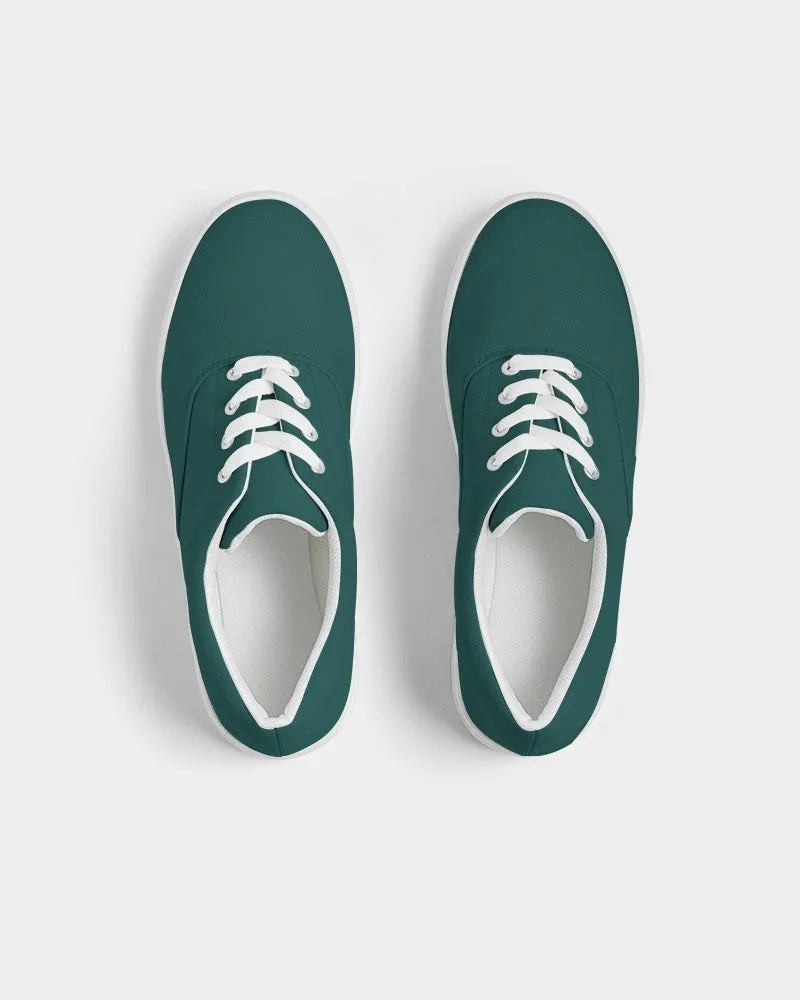 Dark Blue Cool Green Women's Canvas Sneakers | Women's | Dark Pastel Blue Cool Green | C60M0Y30K80