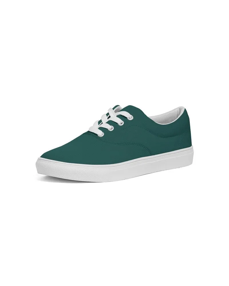 Dark Blue Cool Green Women's Canvas Sneakers | Women's | Dark Pastel Blue Cool Green | C60M0Y30K80