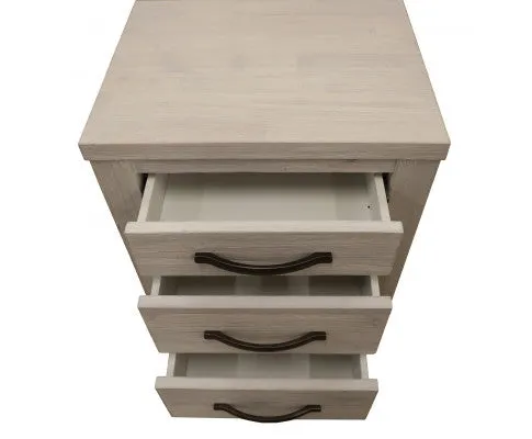 Foxglove Bedside Tables 3 Drawers Storage Cabinet Shelf Side End Table - White