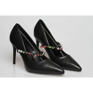 Leather Stiletto Heel Pumps