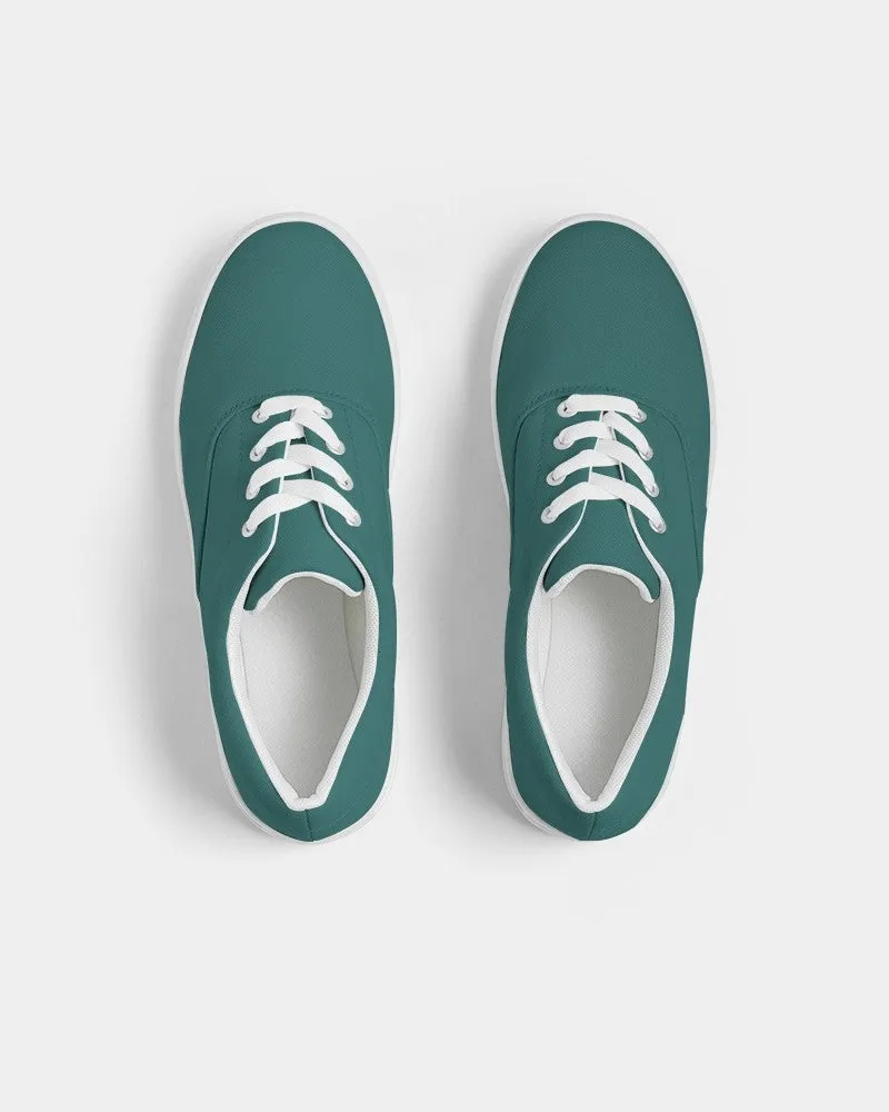 Medium Dark Blue Cool Green Men's Canvas Sneakers | Men's | Medium Dark Pastel Blue Cool Green | C60M0Y30K60