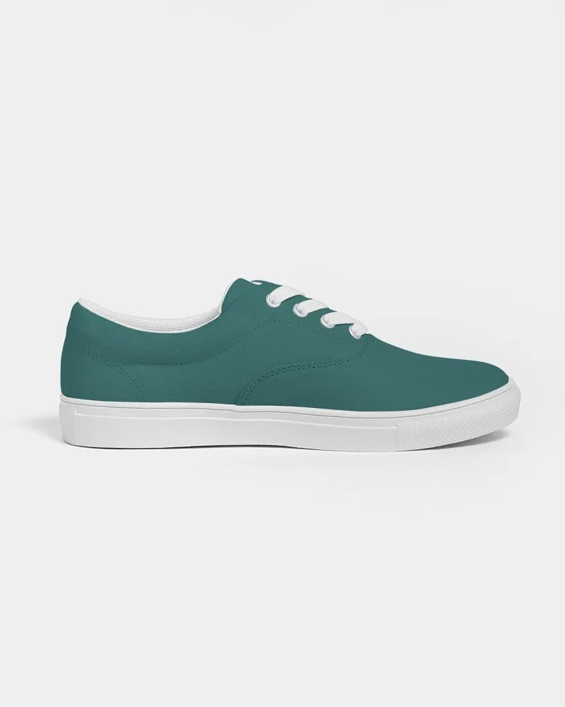Medium Dark Blue Cool Green Men's Canvas Sneakers | Men's | Medium Dark Pastel Blue Cool Green | C60M0Y30K60