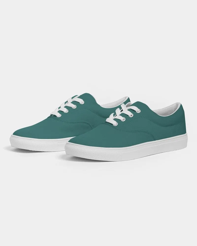 Medium Dark Blue Cool Green Men's Canvas Sneakers | Men's | Medium Dark Pastel Blue Cool Green | C60M0Y30K60