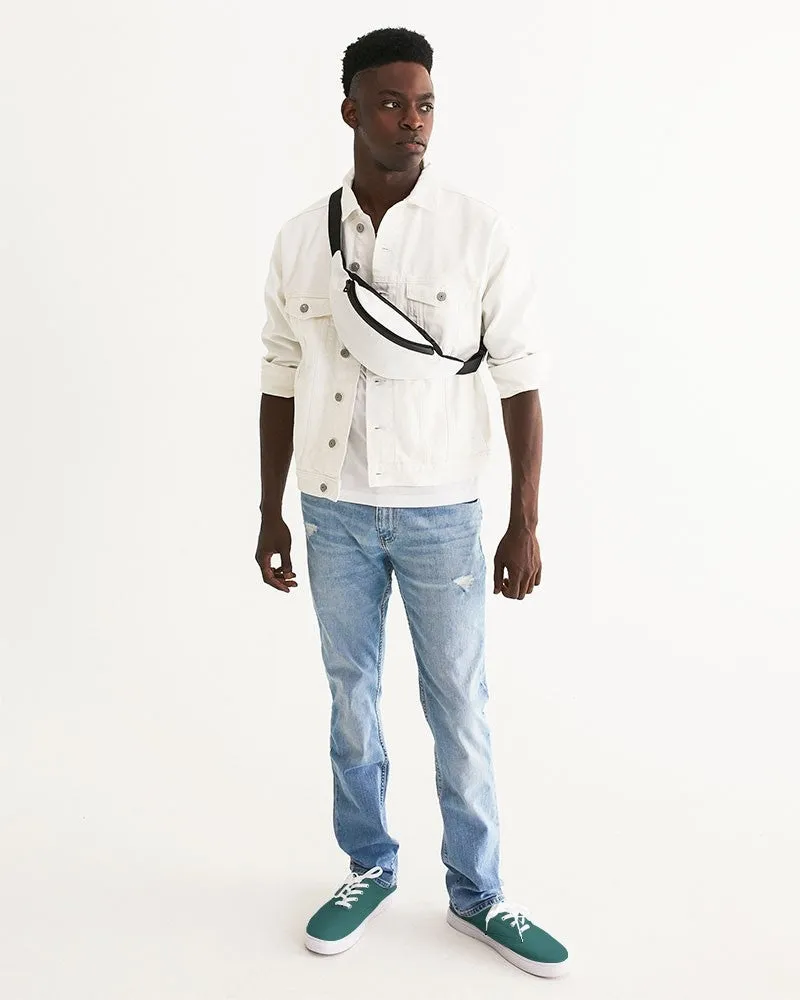 Medium Dark Blue Cool Green Men's Canvas Sneakers | Men's | Medium Dark Pastel Blue Cool Green | C60M0Y30K60