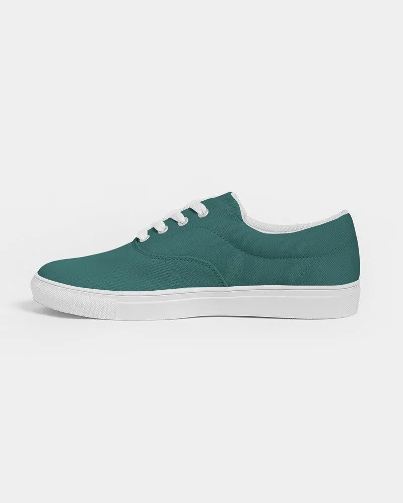 Medium Dark Blue Cool Green Men's Canvas Sneakers | Men's | Medium Dark Pastel Blue Cool Green | C60M0Y30K60