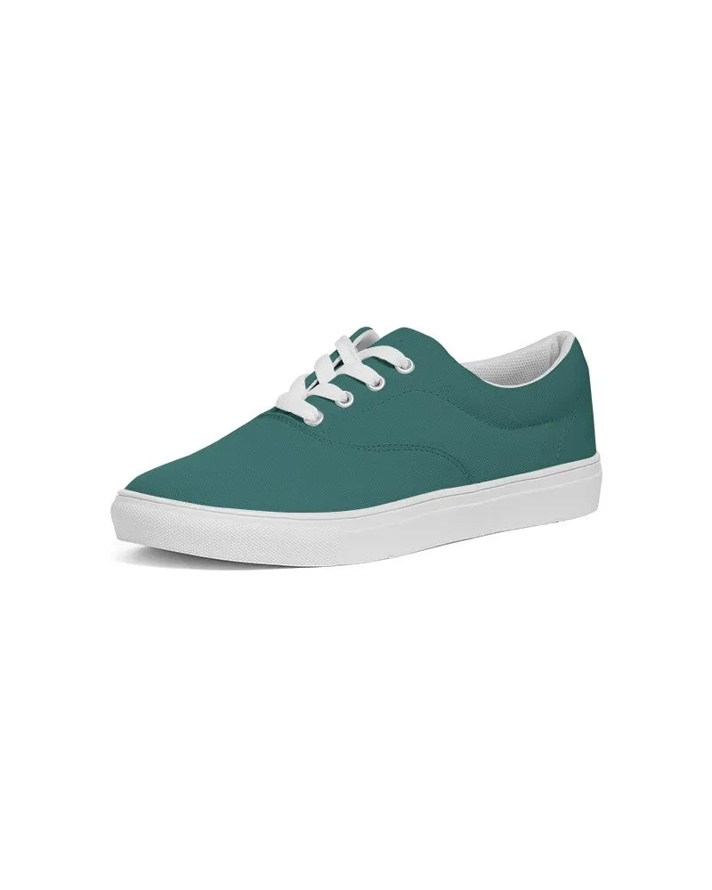 Medium Dark Blue Cool Green Men's Canvas Sneakers | Men's | Medium Dark Pastel Blue Cool Green | C60M0Y30K60
