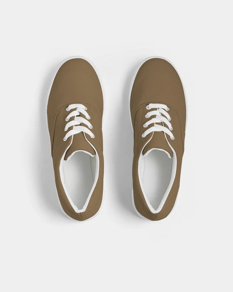 Medium Dark Orange Brown Men's Canvas Sneakers | Men's | Medium Dark Pastel Orange Brown | C0M30Y60K60