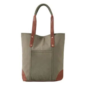 Mona B Upcycled Canvas Large Canvas Handbag for Women | Tote Bag for Grocery, Shopping, Travel | Stylish Vintage Shoulder Bags for Women: Moss