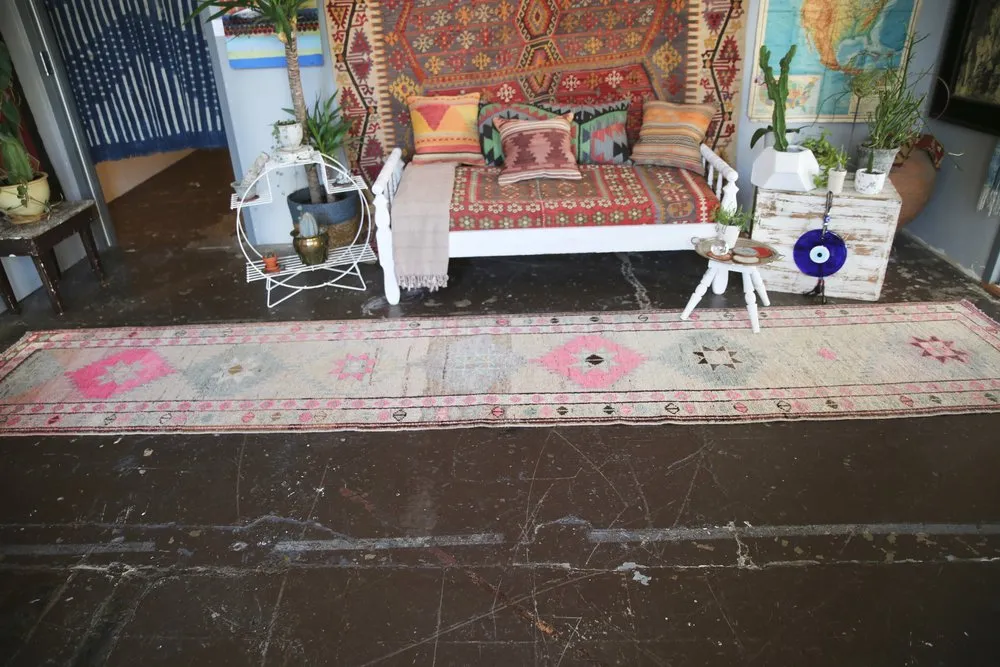 Old Kurdish Herki Runner 2.8ftx14.1ft