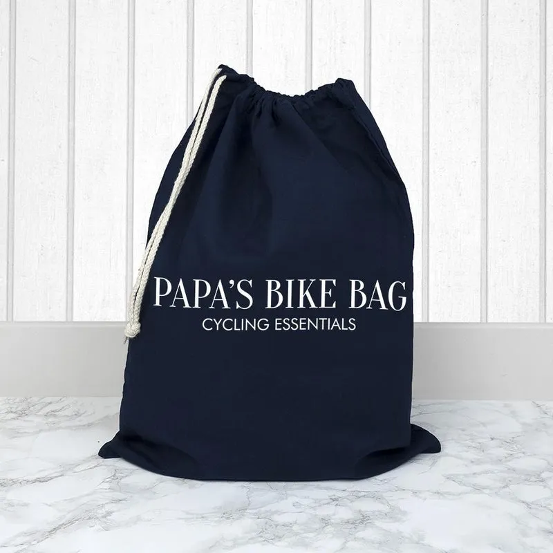 Pure Essence Greetings Personalised Cotton Navy Gym Bag