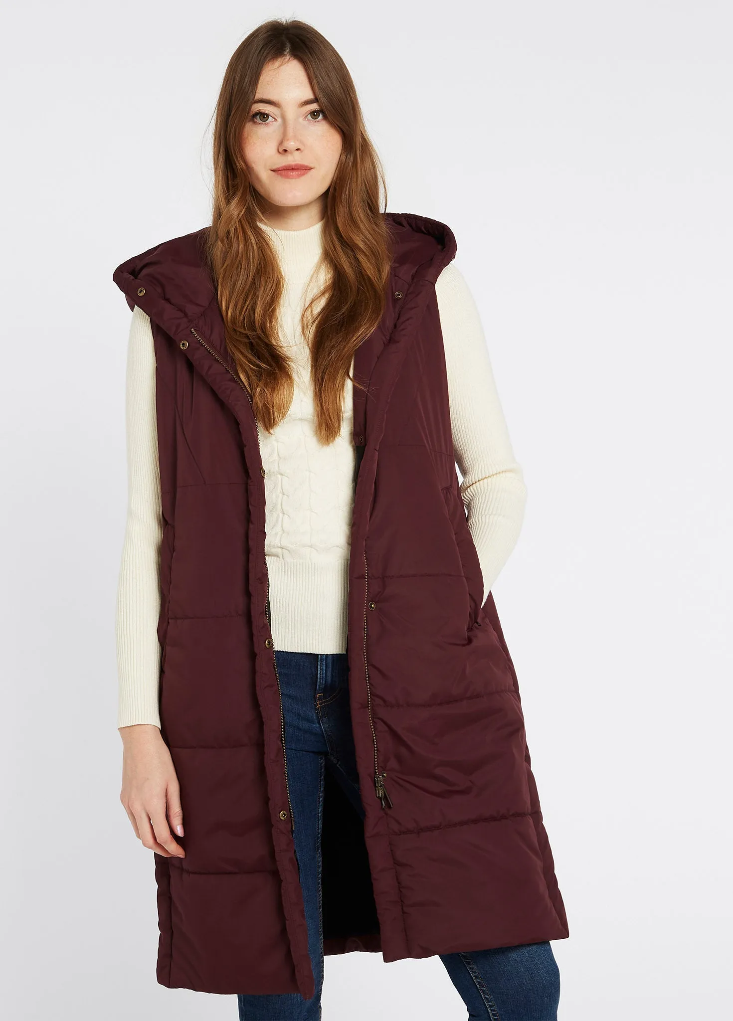 Ryan Women’s Hooded Vest - Ox Blood
