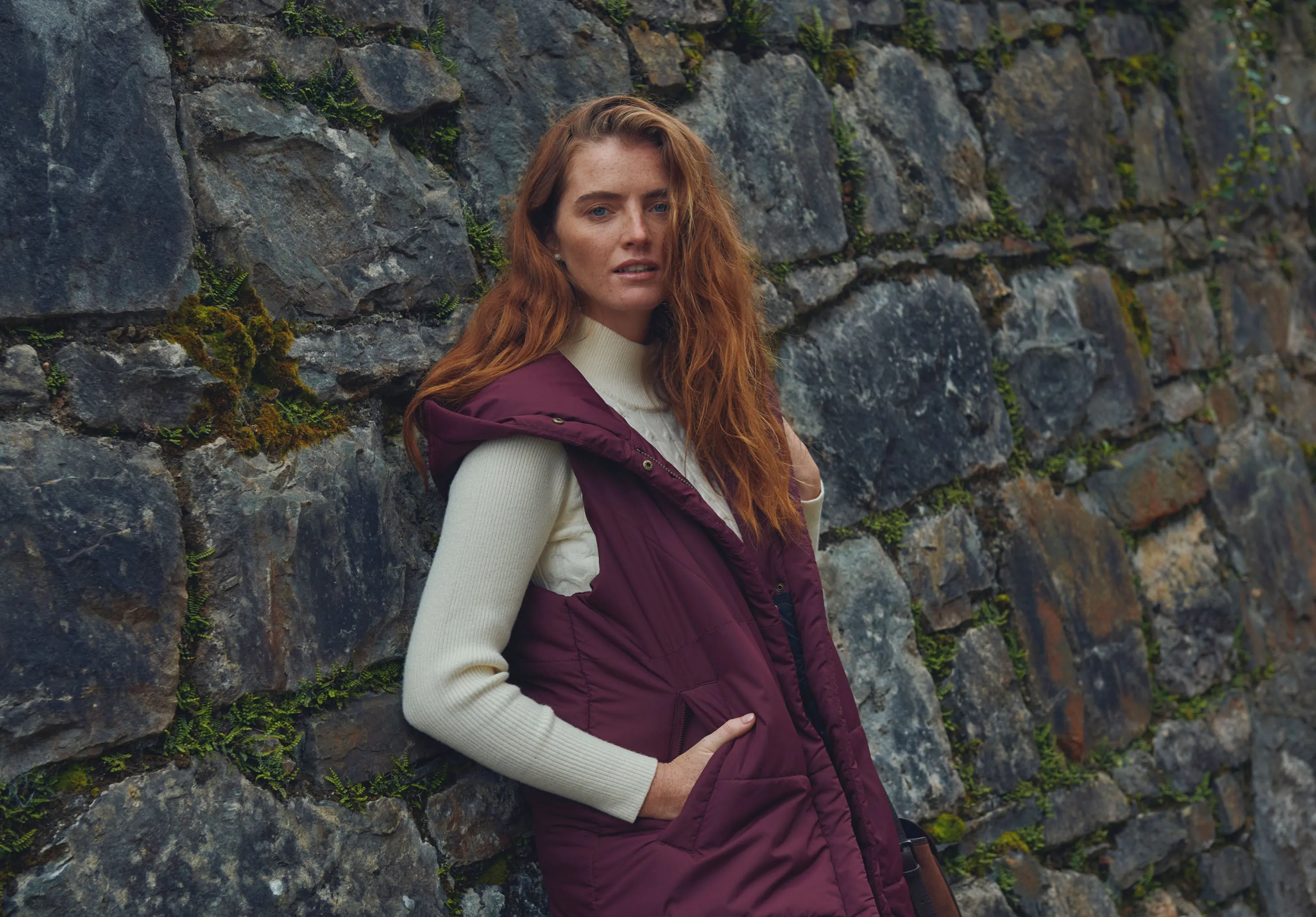 Ryan Women’s Hooded Vest - Ox Blood