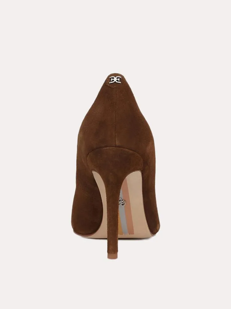 Sam Edelman Hazel Hazelnut Stiletto Suede Dress Pointy Toe Pump Shoes