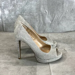 THALIA SODI Women's Silver Rhinestone Embellished Lenna Stiletto Pumps SZ 5