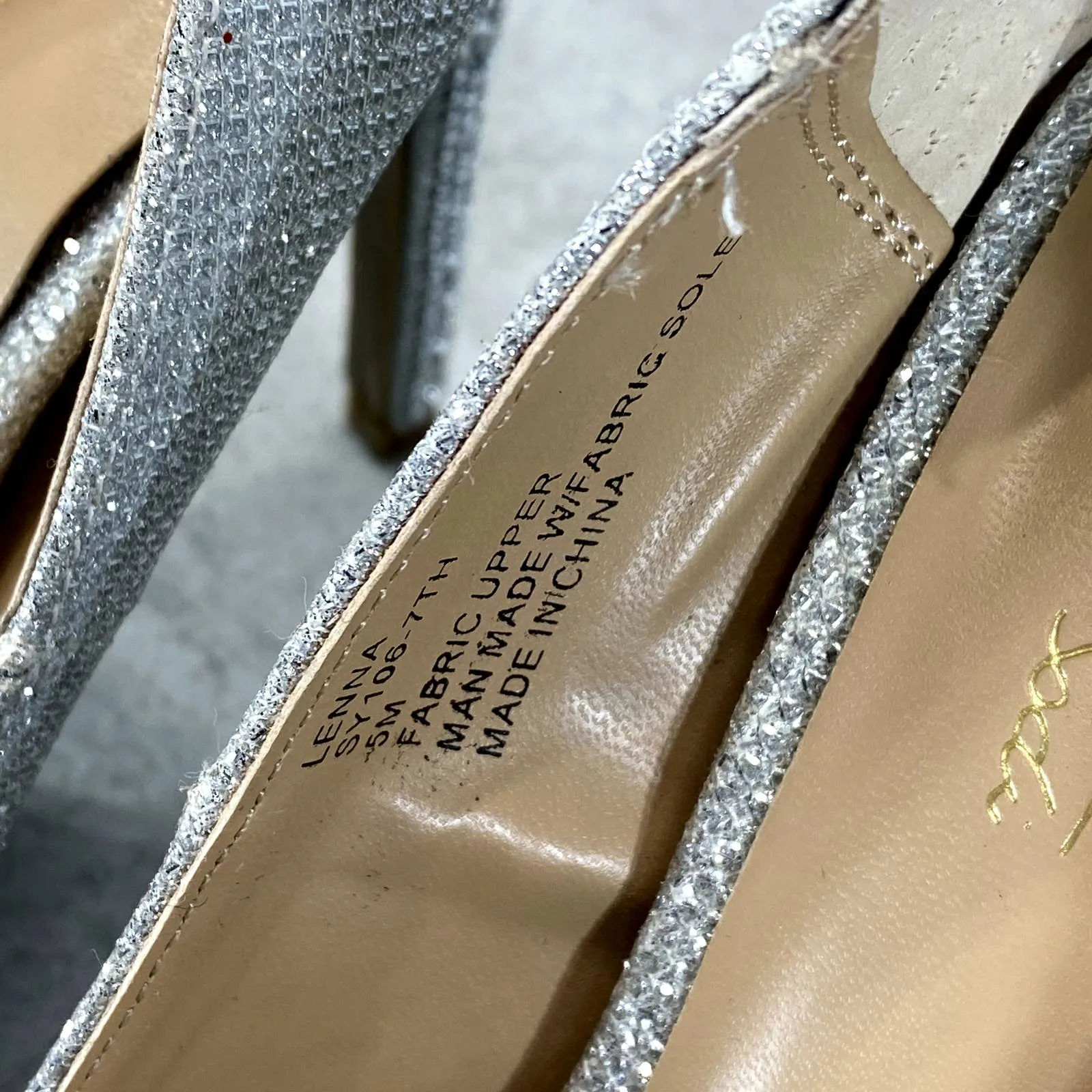 THALIA SODI Women's Silver Rhinestone Embellished Lenna Stiletto Pumps SZ 5